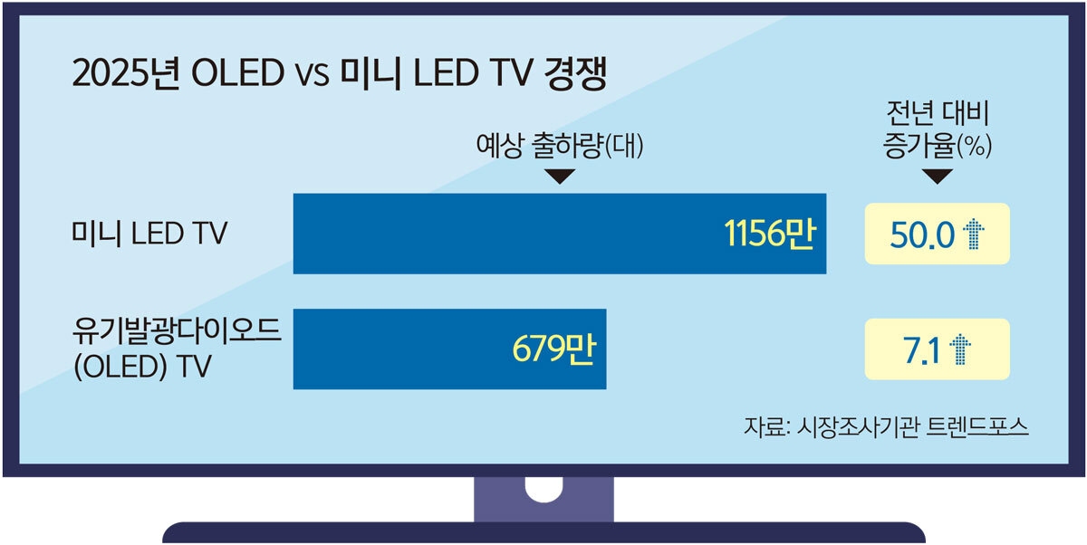 中 미니 LED 물량 공세 맞서… 韓 OLED ‘가격 다이어트’