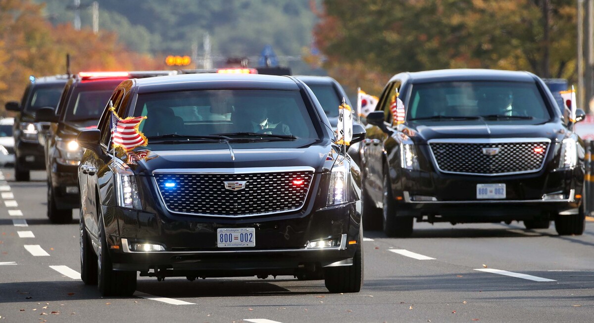 트럼프, 숙소인 힐튼호텔 출발, 미중정상회담 위해 오늘 오전 부산행 [2025 경주 에이펙]