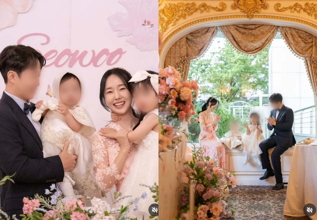 ‘194억 건물주’ 이정현, 둘째 딸 럭셔리 돌잔치…행복한 가족 사진