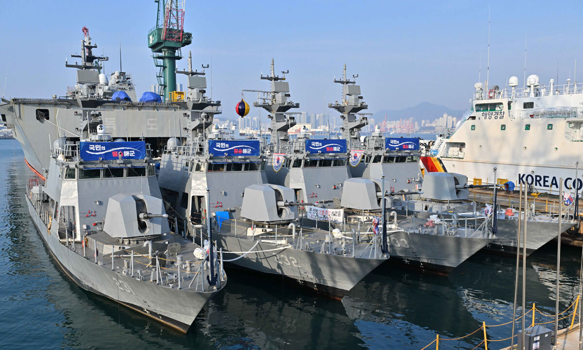 연안방어 핵심 전력인 신형 고속정 4척 진수…전투력 강화