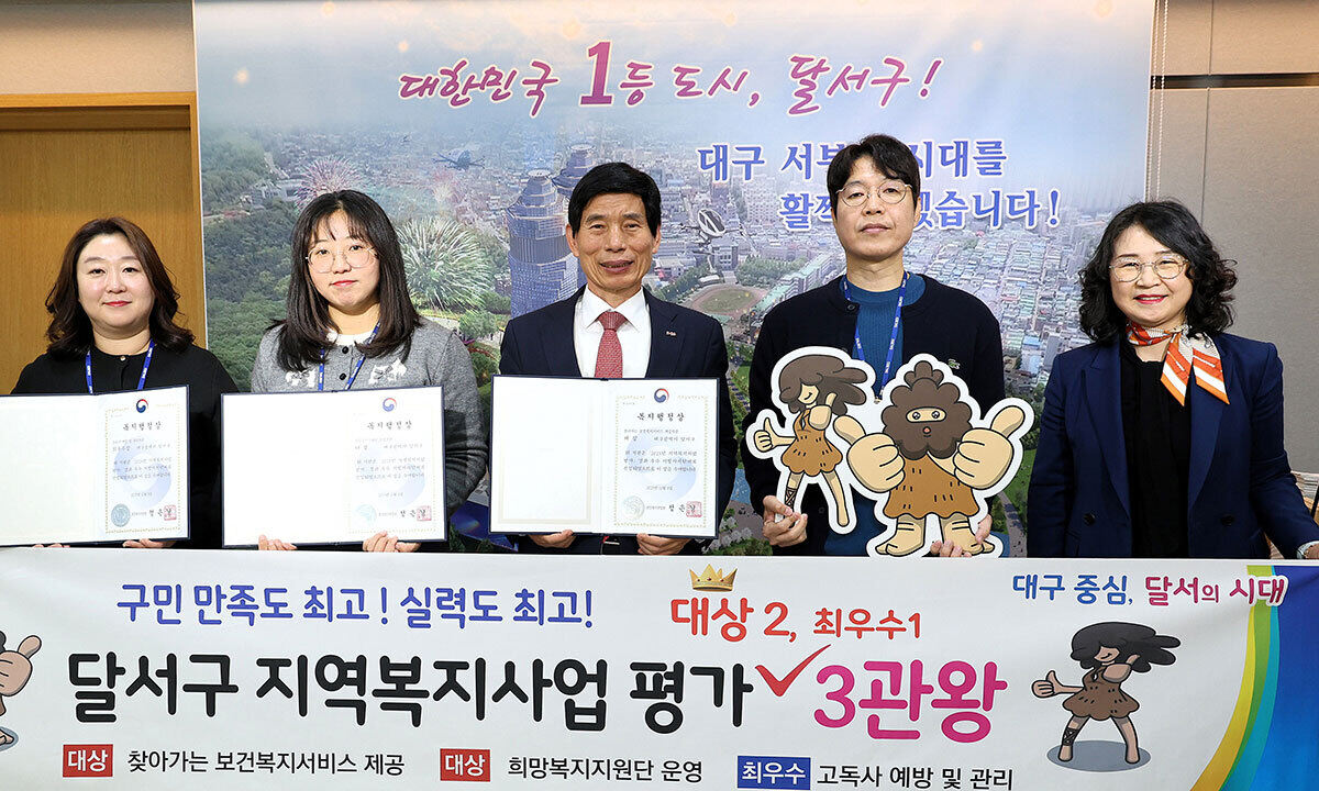 대구 달서구, ‘2025년 지역복지사업 평가’서 3개 분야 보건복지부 장관상
