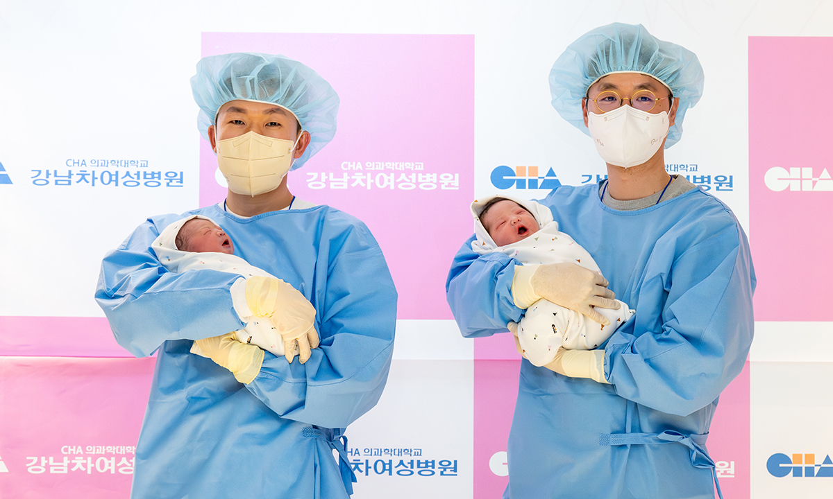 힘찬 첫 울음… 새해 첫둥이는 ‘쨈이’와 ‘도리’