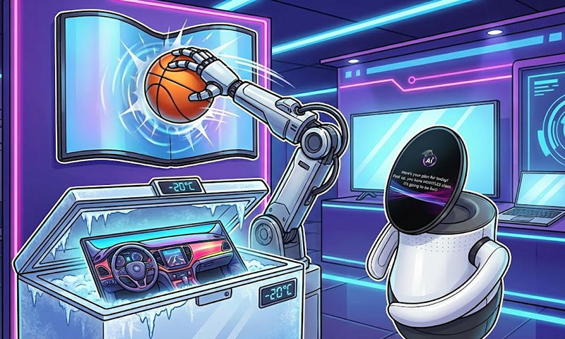 쇠구슬 떨구고, 냉장고에 얼리고… 삼성D의 ‘OLED 차력쇼’ [CES 2026]