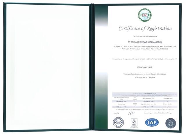 KT&G 인도네시아 공장, ‘ISO 45001’ 인증 취득