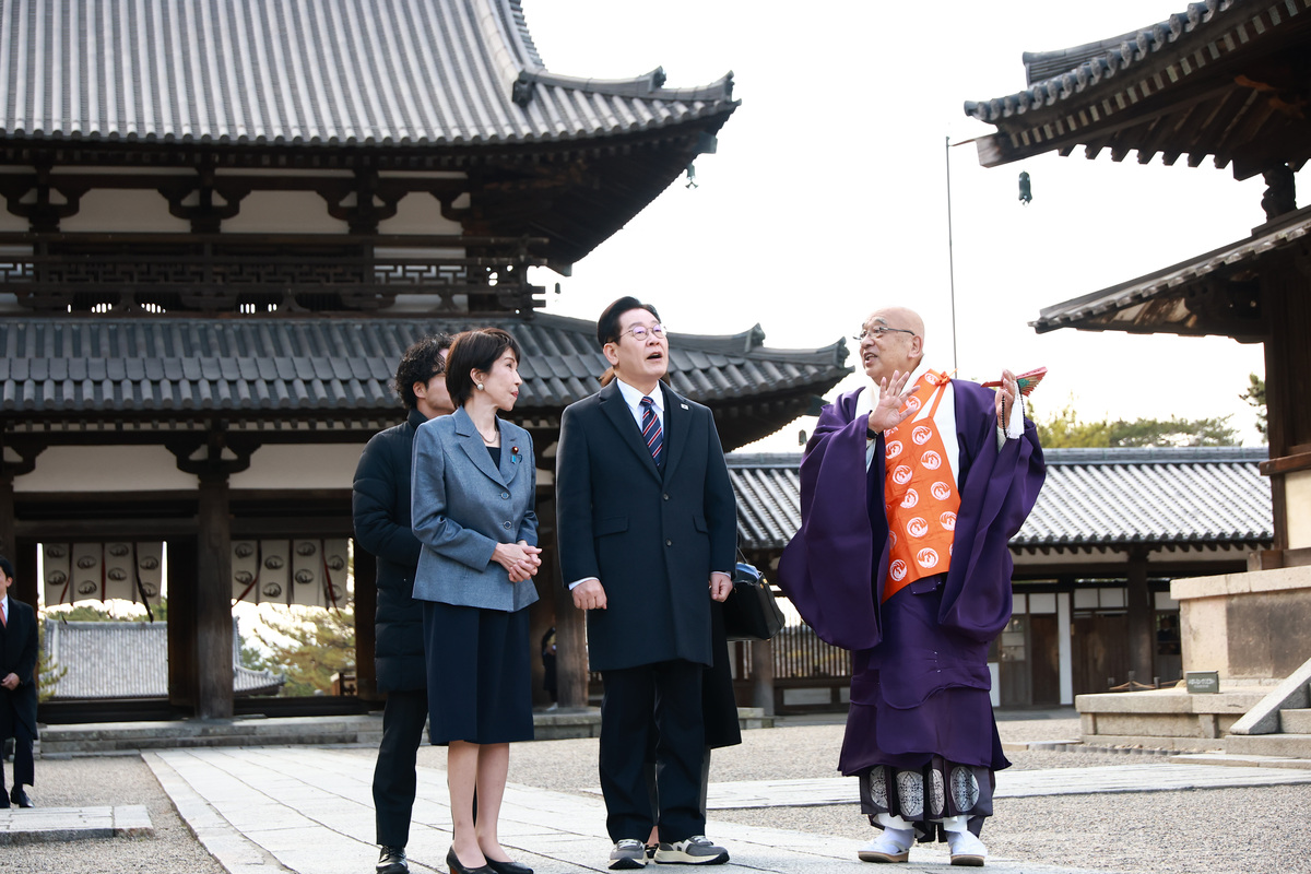 한일 정상, 日 나라현 호류지서 친교 행사 [한강로 사진관]