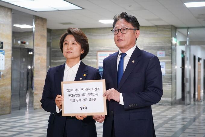 The Justice Party drew a knife in suspicion of Kim Gun-hee…  Proposal of special prosecution law on ‘stock price manipulation’