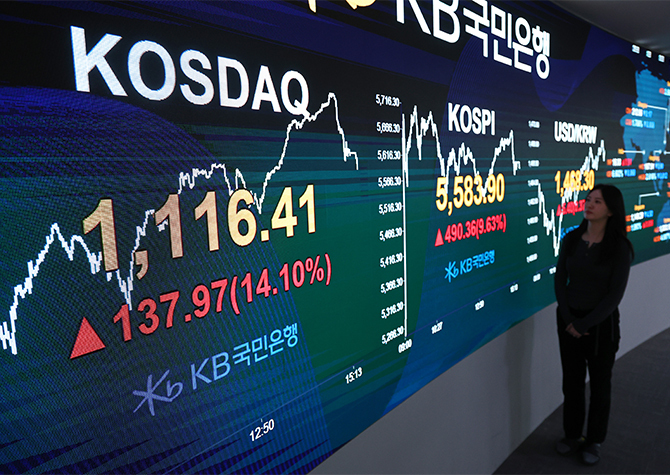 세계일보 - 코스피, 9.6% 올라 5,580대…금융위기 이후 역대 두번째 상승률