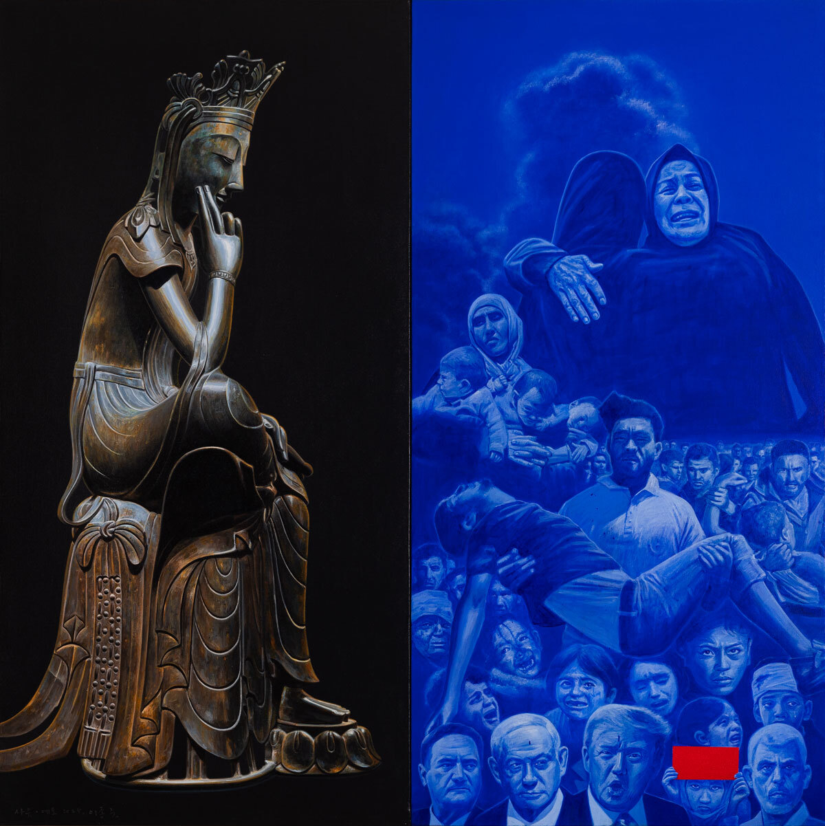‘사유_예토(팔레스타인)’, 2025, 캔버스에 아크릴릭, 130×130㎝. 학고재 제공