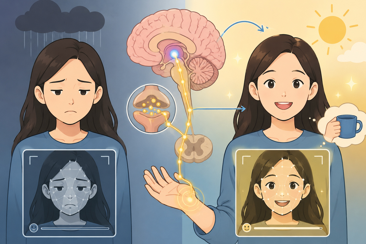우울증 환자 '웃는 표정 감소' 이유 찾았다...세로토닌 회로와 연관 - 뉴스 썸네일 이미지