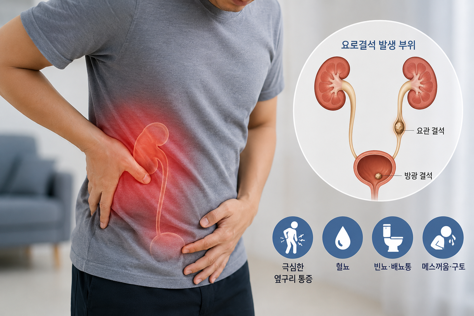 갑작스러운 옆구리 통증에 혈뇨까지…여름철 ‘요로결석’ 주의