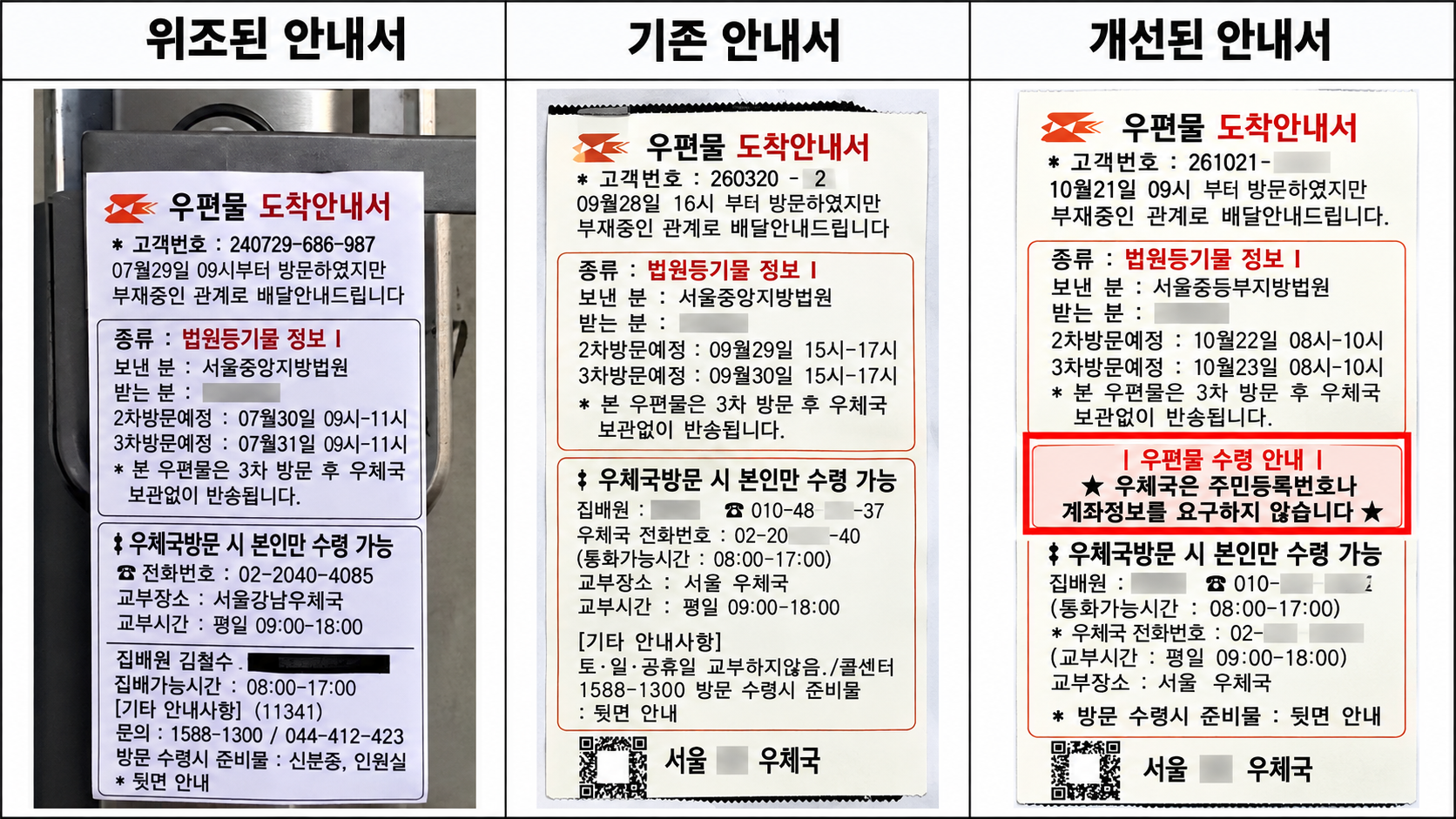 문 앞 우체국 안내서에 투명테이프?...적힌 번호로 전화했다간 낭패 - 뉴스 썸네일 이미지
